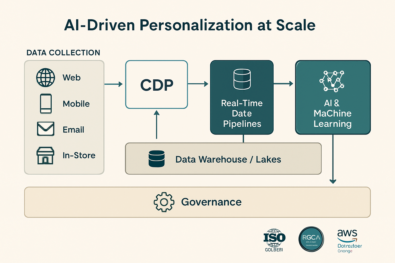 Comprehensive architecture showcasing the technical expertise behind scalable personalization, reinforcing trust in strategy and solution robustness.