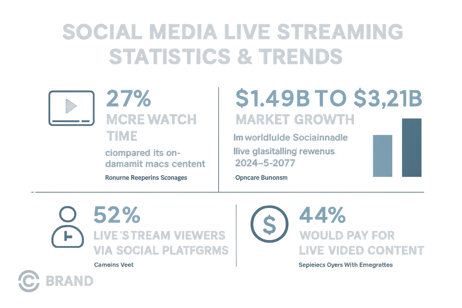 Data-driven infographic highlighting the growth and engagement power of live social media content to reinforce strategic investment confidence.