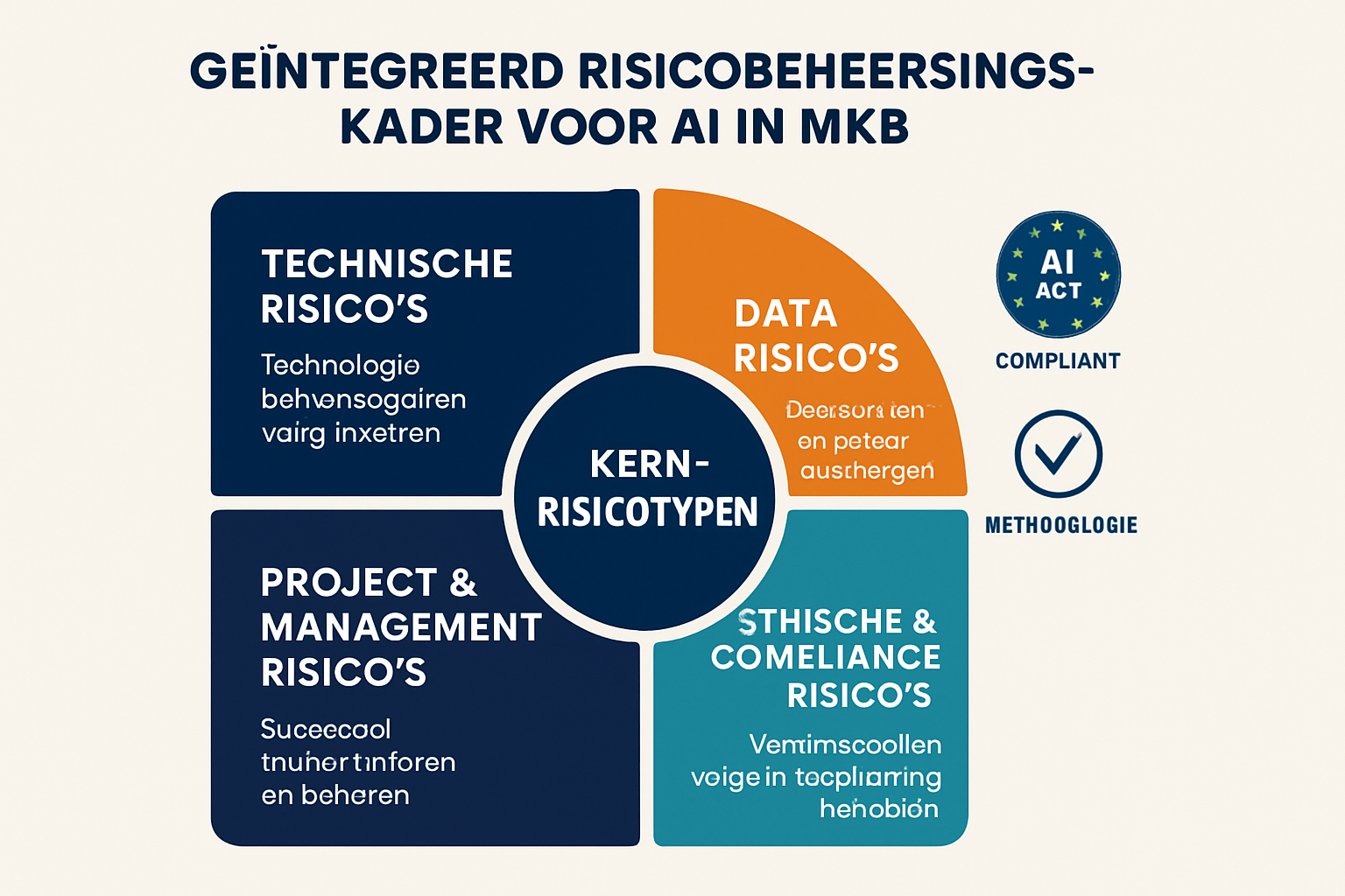 Integreer alle relevante risico’s in één overzichtelijk framework om duidelijkheid en vertrouwen te creëren in de aanpak van AI-implementatie voor het MKB.