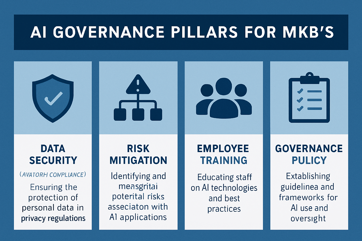 AI Governance & Compliance: Essential pillars to manage risks and ensure responsible AI adoption within your MKB, building trust and confidence.